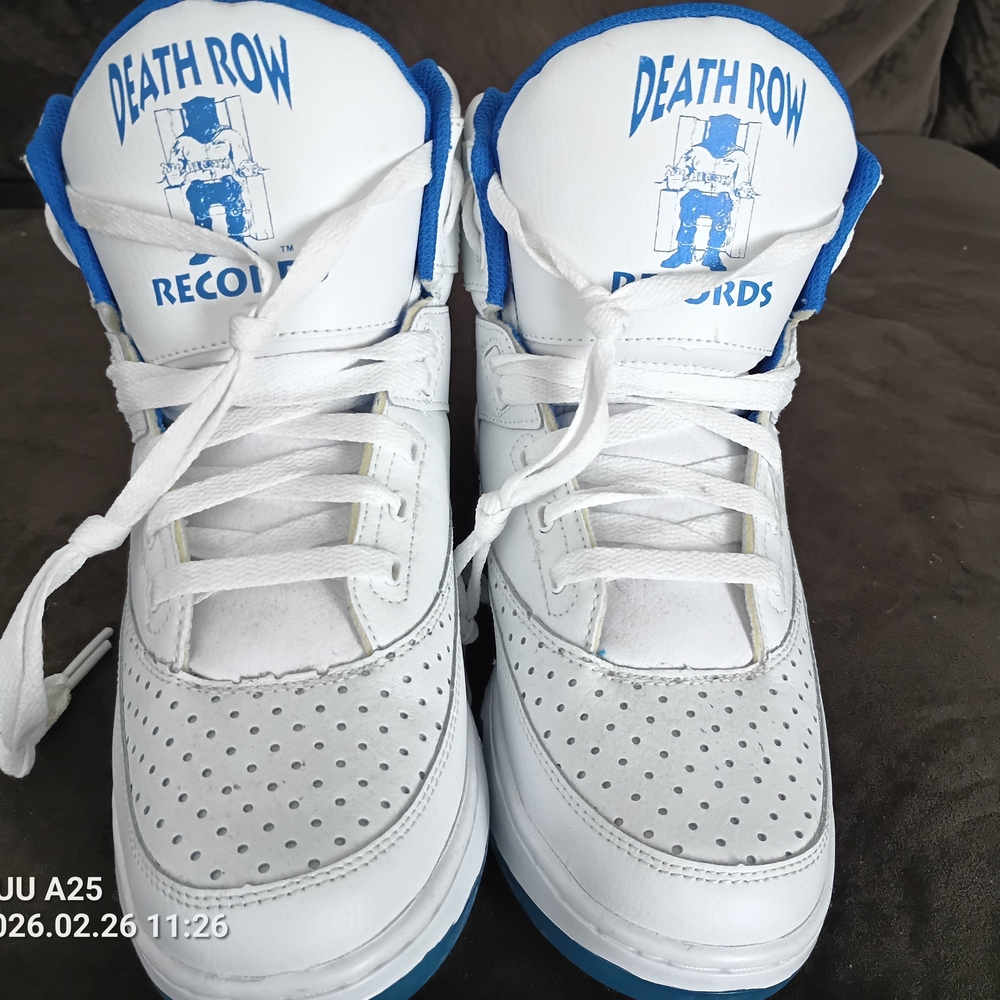 Death Row Records White and Blue Athletic Shoes